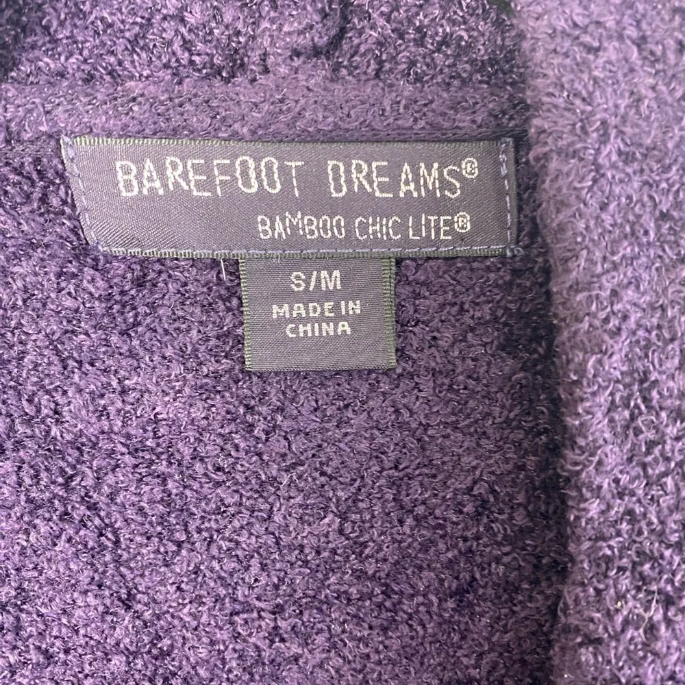 Barefoot Dreams Chic Lite Purple Waterfall‎ Open Front Sweater Cardigan S / M